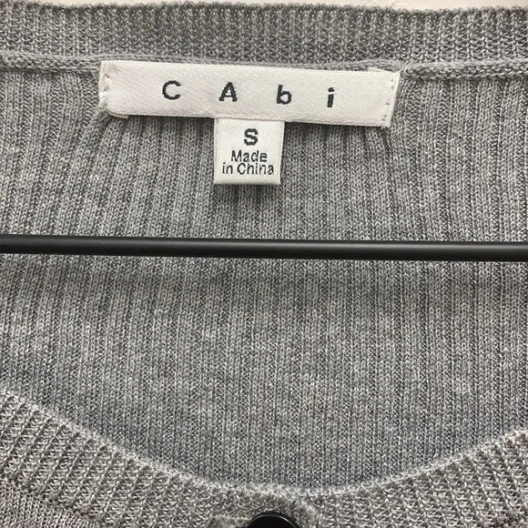 CAbi Grey Black Lace Button Cardigan size Small - Picture 5 of 7